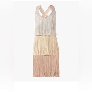 Herve Leger -Block color fringe dress Size Taille L/G/G